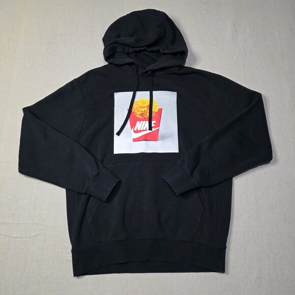 Nike Sole Food Sweatshirt Pullover Hoodie Men’s Size Small Waffle Fries Black - Picture 1 of 7